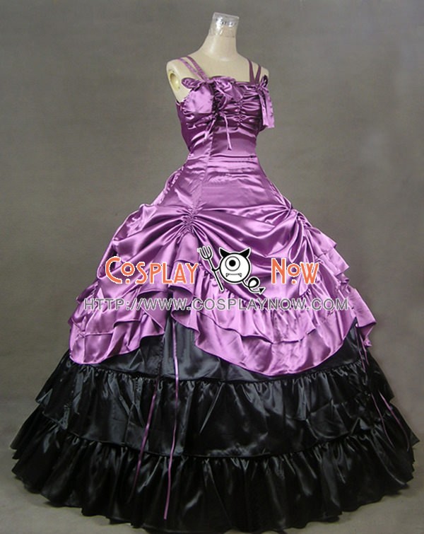 Southern Belle Satin Lolita Ball Gown Lavender Prom Dress