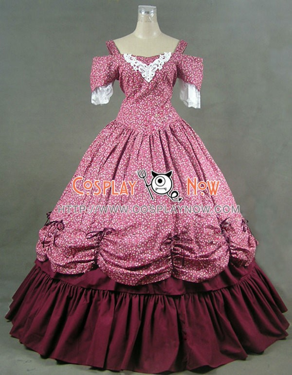 Southern Belle Civil War Cotton Dress Ball Gown Prom