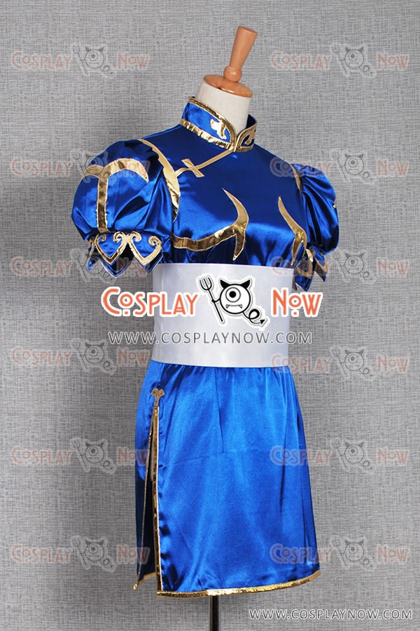 Street Fighter Cosplay Chun Li Costume Blue Uniform