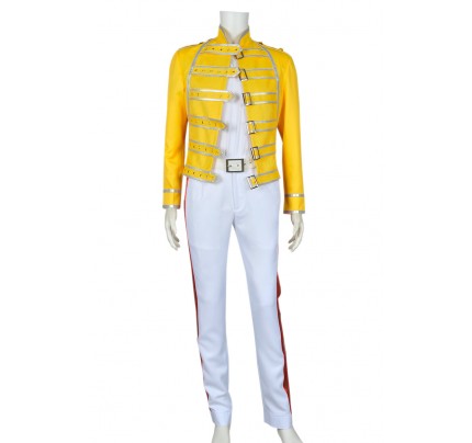 Queen Band Costumes - Halloween Deluxe Freddie Mercury Cosplay Outfit