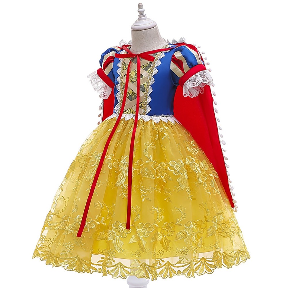 Snow White Cosplay Costume Long Fairy Tale Cute Tutu Dress for Children ...