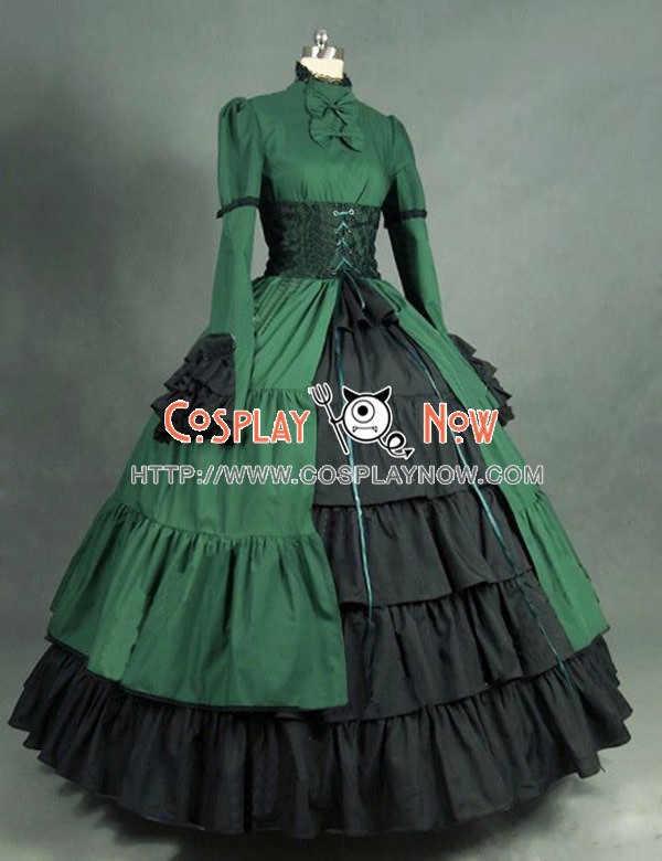 Victorian Lolita Steampunk Corset Gothic Lolita Dress Olive