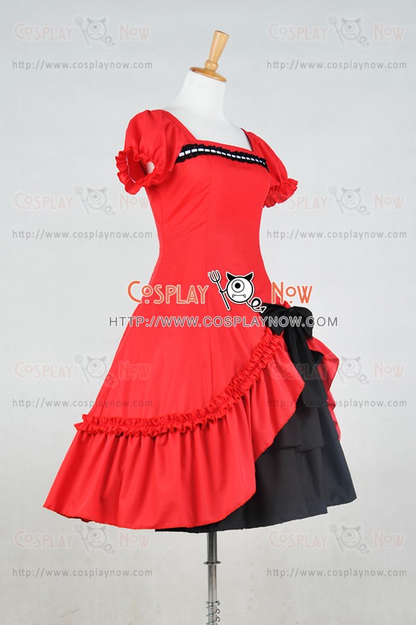 red and black lolita dress