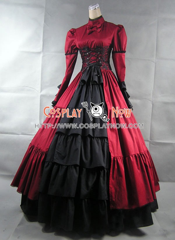 victorian dress red