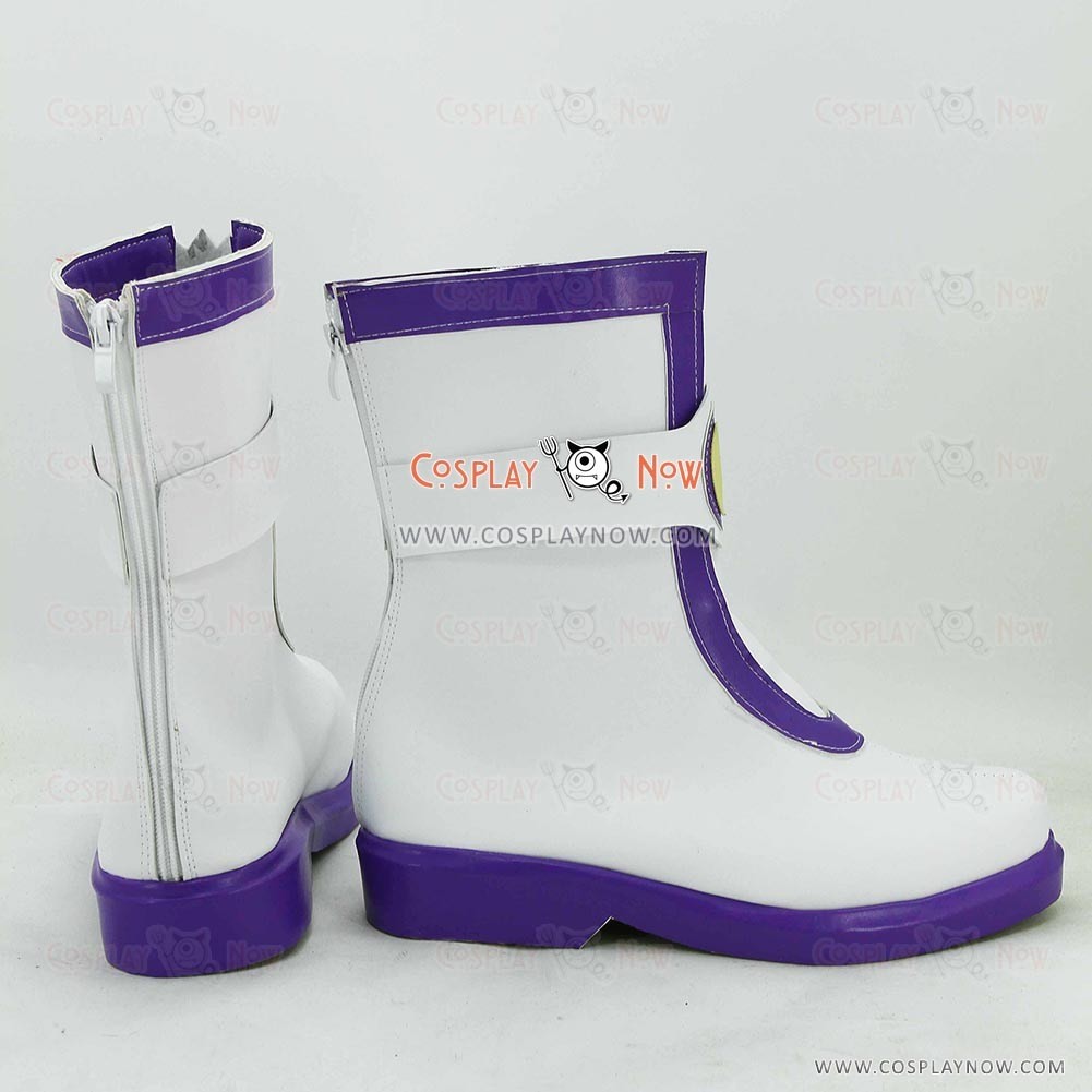 purple and white boots