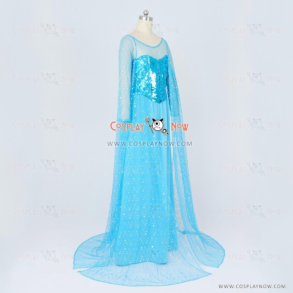 Frozen Cosplay Princess Elsa Costume Blue Dress