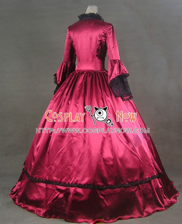 Marie Antoinette Victorian Ball Gown Cosplay Red Wedding Dress